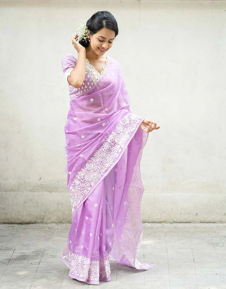 Florescence Lavender Saree