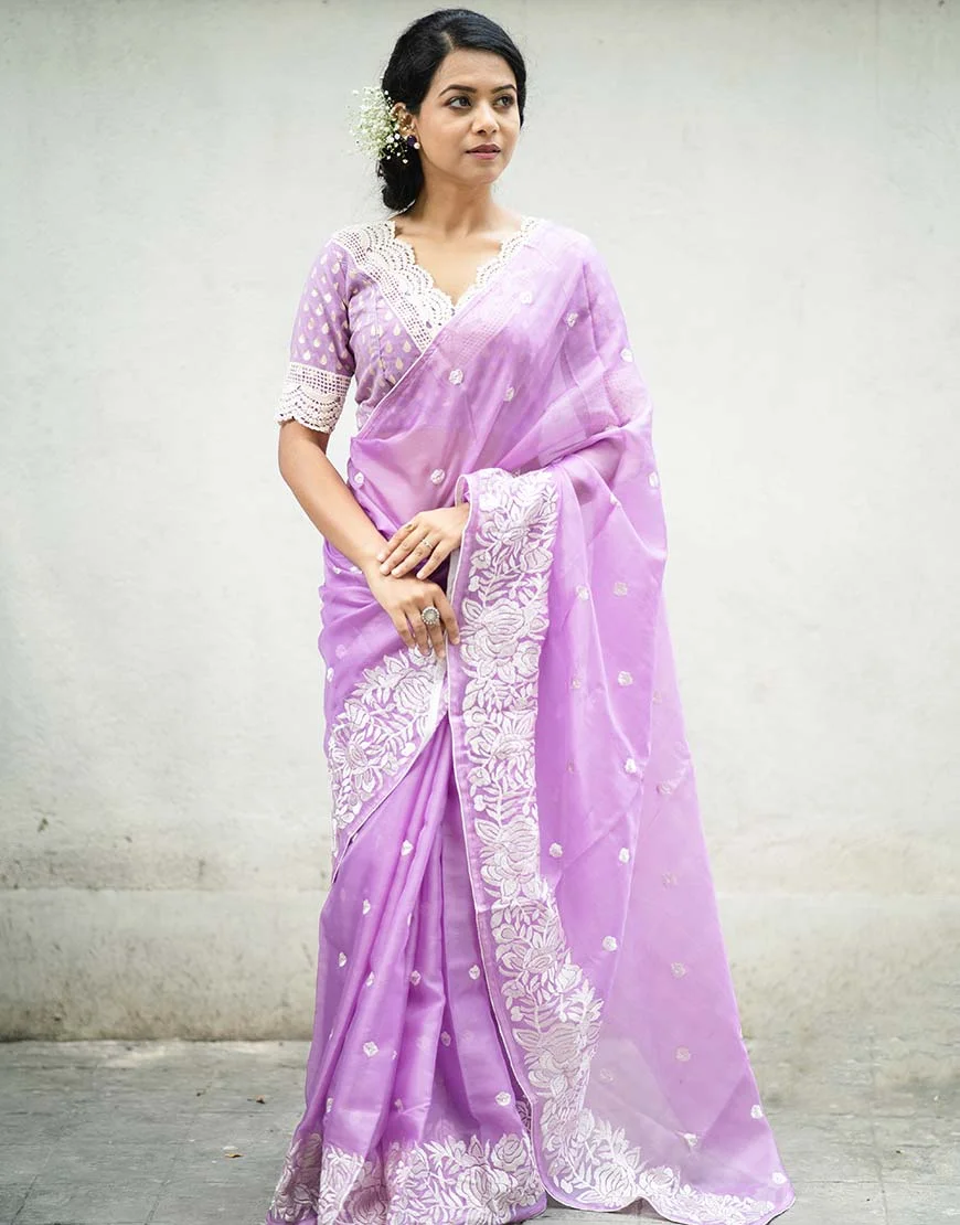 Florescence Lavender Saree